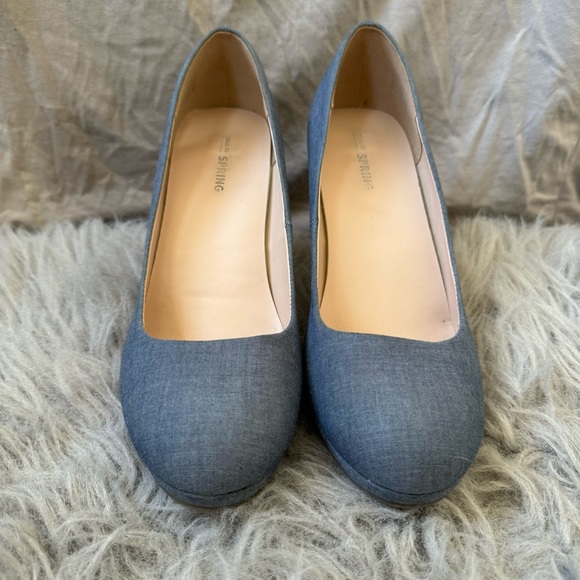 Call It Spring Cinderella Denim heels - Picture 3 of 4